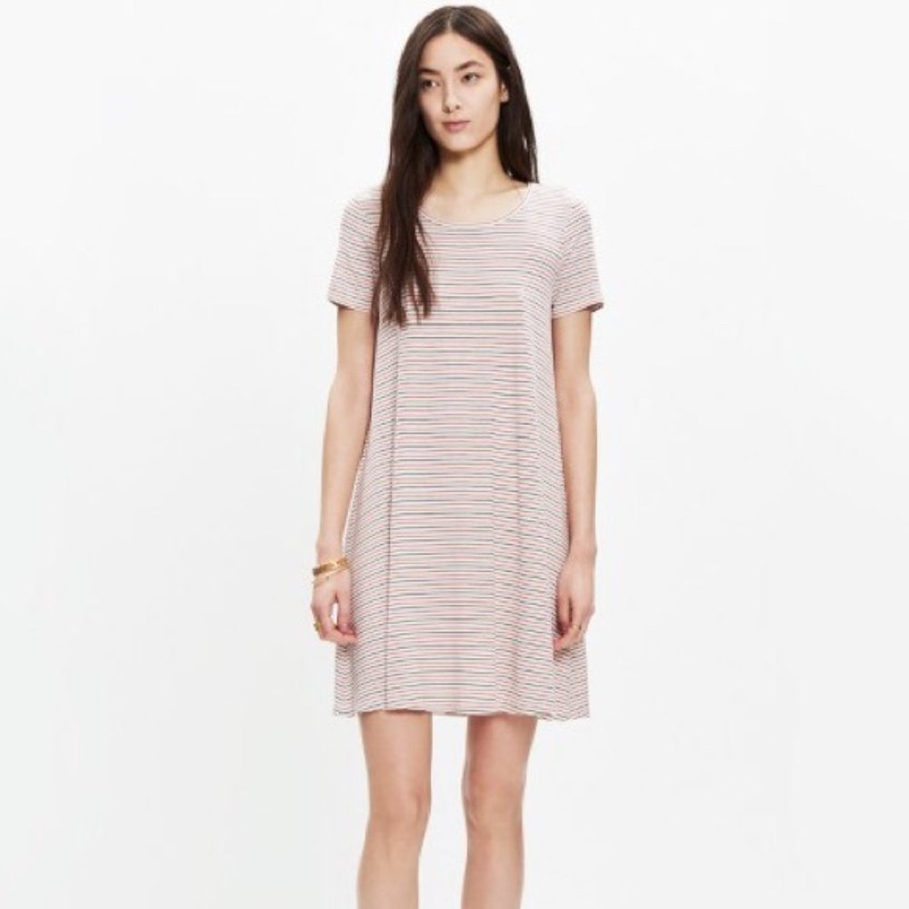 Madewell Swingy Tee Dress in Sacramento Stripe